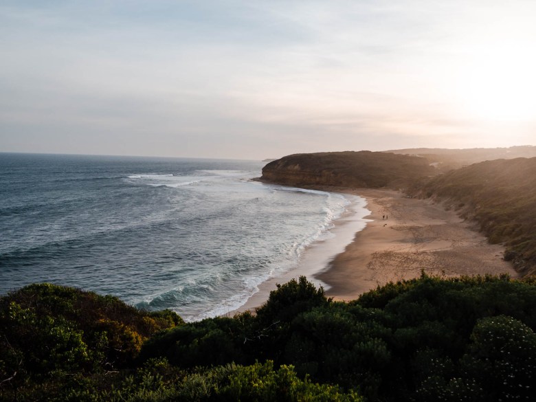 Playa de las campanas al atardecer