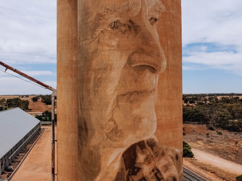 Retrato del arte del silo de Geoff Horman